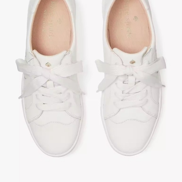 New in Box ♠️ Kate Spade FEZ sneakers - white leather - women's size 7.5 ♠️ - Picture 7 of 7